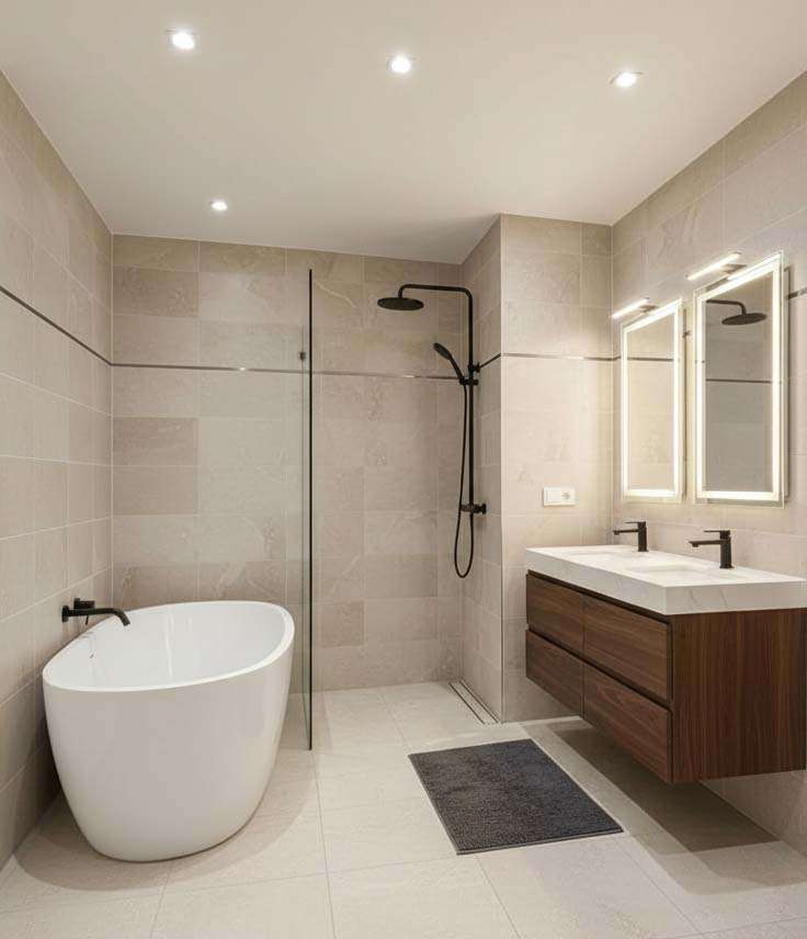 Salle de bains rénovée par CHC Habitat à Louveciennes